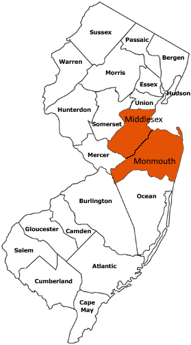 Our service area - central New Jersey