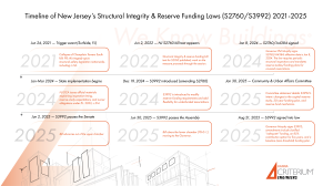 New Jersey S3992 amendment timeline graphic for condo reserve studies and structural integrity law S2760